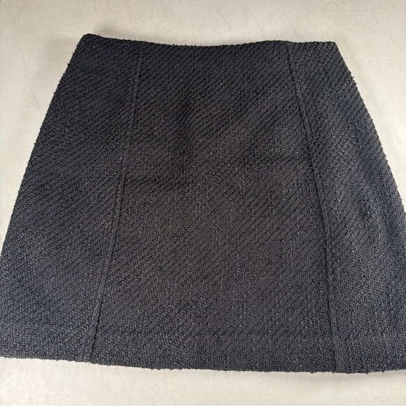 Loft Black Tweed Skirt with Front Zipper Details Lined Women’s Size 8 - Picture 4 of 9